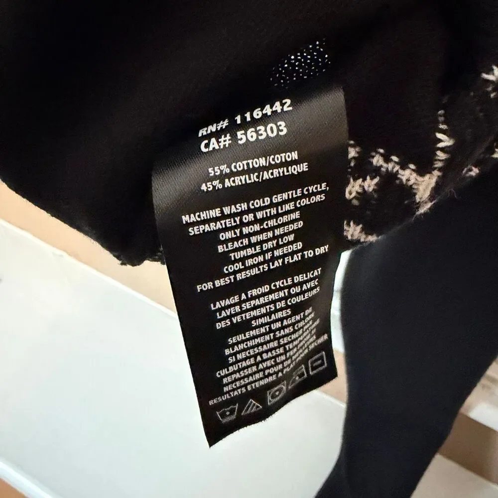 New Broken Promises Unbearable Black & White Sweater Bear With Horns Goth Sz S